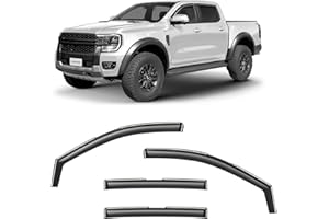 ‎CLIM ART CLIM ART Windabweiser für/kompatible mit Ford Ranger 2022-2026 SuperCrew - Integrierte Regenabweiser - Autofenster Sonnen-&Regenschutz - Windabweiser Autofenster - Einfache Montage - Garantie 4 Set