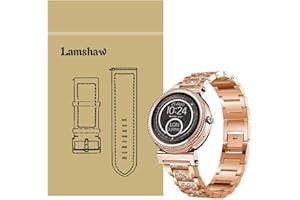 LVBU Compatible for Michael Kors Sofie Band, Blueshaw Jewelry Metal Rhinestone Diamond Bling Compatible for Michael Kors Access Sofie Touchscreen Smartwatch (Rosegold)