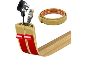 ANKEKOLYSTAR Pasacables Suelo, Canaleta Cables Suelo, canaletas para Cables Adhesivas, Cubiertas de Suelo para Cables Autoadhesiva Montaje para Todos los Hogar, Oficina (Roble Blanco, 3cm x 1m)