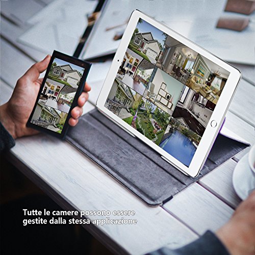Sricam Telecamera di Sorveglianza 720P Wireless, Obiettivi Ruotabile, Audio Bidirezionale, ModalitÃ  Notturna a Infrarossi, Controllo Remoto, Compatibile con iOS e Android e PC
