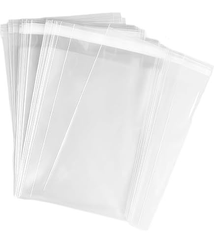 QUUPY 100 sacchetti trasparenti cellophane chiusura adesiva 22,9 x 30,5 cm confezioni regalo snack panetteria caramelle biscotti dessert