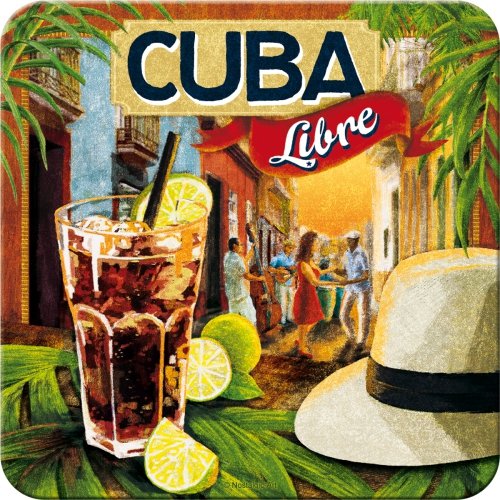 6 tlg Set Untersetzer – 9 x 9 cm – Cuba Libra u. Caipirinha - 2