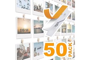 50-pack självhäftande miniklämmor för bilder – vit träklämma fotohållare för vägg, affischhängare, fotokort hängande displayb