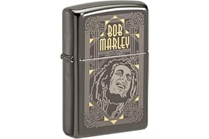 Zippo Bob Marley Design, Laser Two Tone - Black Ice® - Mechero, rellenable, en una Caja de Regalo, Black Ice