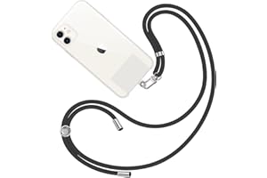 MARARDI Tour de Cou Telephone Portable Cordon Collier Laniere Universel [Noir] Sangle pour Coque de Portable Accessoire Bandouliere Lanyard avec Attache Porte Etui Protection Integrale Unisex