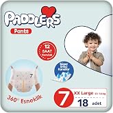 Paddlers K&uuml;lot Bebek Bezi 7 Numara XX-Large 18 Adet (20-30 Kg) Eko Paket
