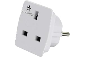 AMATHINGS Adapter do gniazdka elektrycznego (biały) Anglia/Niemcy – adapter podróżny UK typ G na typ F – adapter gniazda wtykowego Anglia idealny w podróży – kompatybilny ze smartfonami, laptopami i