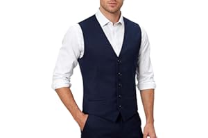 mintgreen Gilet Costume Homme Gilet de Costume de Mariage uni à col en V Coupe Slim Boutonnage Simple