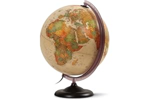 WONDAY Globe terrestre lumineux 30 cm "First" Antique