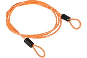 PATIKIL Sécurité Acier Câble 2.5mm x 1m/3.28ft Revêtu Bagages Serrure Fil Cordon avec Double Boucle Orange