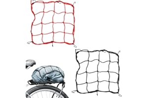GXGM 2 Stück Gepäcknetz mit 6 Befestigungshaken, Gepäcknetz Fahrrad, Fahrradkorb Netz, für Fahrrad-Korb Sicherungsnetz Spannnetz Netz für Befestigung Helm-Netz Gepäcktasche