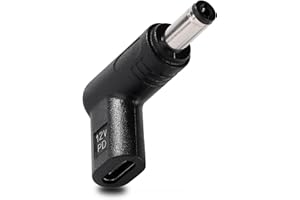 KUOQIY USB C do DC 12V Adapter, USB 3.1 Typu C USB-C Żeński do DC 5.5x2.1 mm Męski Adapter PD Emulator Trigger 90 Stopni Kątowy, do Routerów, Modemów Optycznych, Sprzętu Monitorującego