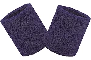 AILIVER Wristbands Sweatbands Wrist Men Women 2 PCS Sports Sweat Bands for Gym Sports Tennis Running Exercise Basketball Moisture Wicking (Size: 3.15 x 3.15 inches)