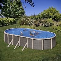 Gre KITPROV520H - Piscina (Piscina con anillo hinchable, Ovalada, Azul, Marrón, Polipropileno, Acero, 4000 l/h)