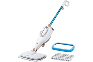 GENIUS Invictus 7-TLG Dampfreiniger Set, 5 m Kabellänge, inkl. 2 Dampfstufen und Teppichgleiter, Weiß