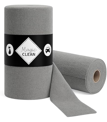 Moosfor Lot De 40 Rouleaux Chiffons Microfibre Réutilisables 30x30cm - Ultra Absorbants Non Pelucheux Gris