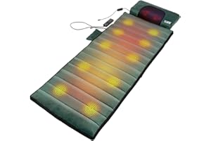 eZwell 3-in-1 Massage Remedy System Mattress by Yawn Air - Vibrational, Shiatsu and Infrared Heat Therapy – Detachable Ergonomic Pillow - 10 Vibrational Motors – 6 Shiatsu Nodes - Memory Foam