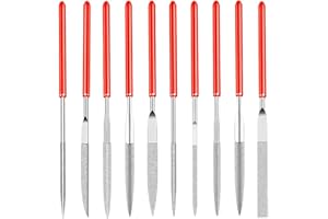 Treki 10 Stück Mini Diament Nadelfeilen Set 2x100 MM Klein Schlüsselfeile in 10 Modelle, Fein Feilenset von 3D Drucker Zubehör Mini Feilen Set zum Feilen von Holz Schmuck Metall Kunststoff Modellbau