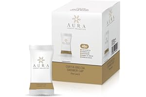 Aura Luxury Collection ® Cuffie monouso per capelli da utilizzare sotto la doccia taglia unica con elastico… (40)