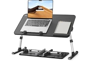 Sängbricka för bärbar dator, SAIJI justerbart bärbart laptopbord med vikbart ben för att läsa skriva äta på bäddsoffa soffa g