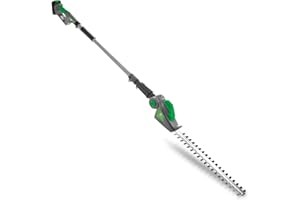 Gracious Gardens Cordless Hedge Trimmer Long Reach 18V Lithium-Ion, 2.4m Telescopic Hedge Trimmer Cordless Hedge Cutter with 1x Battery, Shoulder Strap and Charger Included