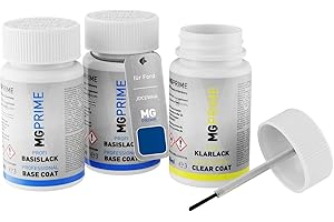 MG PRIME Peinture Voiture Kit de stylo retouche pour Ford JDCEWHA / PN4FZ0 Desert Island Blue Metallic/Desert Isladn Blue Metallic d'apprêt, de base, de vernis de 50ml par flacon