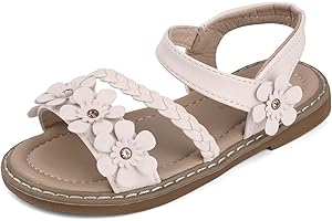 IASKDIN Sandalen Mädchen Blumen Sandals Sommer Strandsandalen