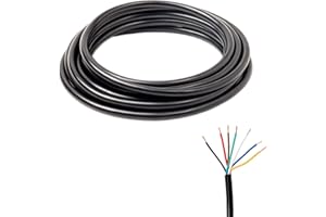 Feuunly 4m Cable Remolque de 7 Núcleos, 7 x 0,5 mm² Cable, 12V 24V Cable de 7 Núcleos Redondo Negro, para Remolque Camión Máquinas Agrícolas Tractor RV (4 Metros)