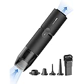 HOTO Handheld Vacuum Cleaner Cordless, Desk Vacuum Cleaner Compressed Electric Air Duster 15000Pa Suction, 4-in-1 Portable Vo