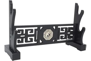 eforlife Support pour épée Japonaise Katana Genji Épée Japonaise Samouraï Gladius Templier Médiéval Support pour épée de Style Tai Chi Bagua, 2-Tier
