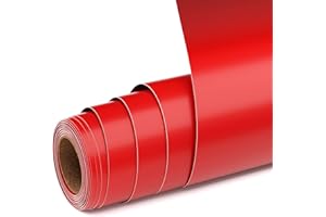UIOK Vinilo Adhesivo Permanente, Mate Rojo Vinilo Permanente para Cricut, 30,5 cm x 457,7 cm Rollo de Vinilo Rojo para Cerámica, Vidrio, Taza (Rojo)