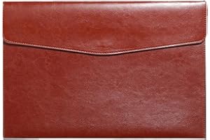 RISEPLUS Porte Documents A5 en Cuir PU Étanche avec Bouton Métallique ， Pochette Élégante et Résistante, Capacité 100 Feuilles, Porte-Vue Compact pour Bureau, Documents Administratifs et Livret de Voiture