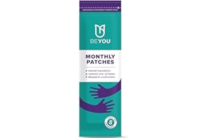 BeYou Natural Cooling Period Cramp Relief Patches, All Natural, analgesic Patches for Period Cramps, Endometriosis, PCOS, Fibroids, IBS, IBD - Contains Eucalyptus Oil and Menthol. NO Heat!