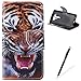 Feeltech LG V10 Book Style Case,PU Leather Wallet Case Magnetized Closure Card Slots Money Pouch [Free 2 In i Stylu] Hybrid With Stand Function Flip Protective Soft Inner Bumper Cover Case And Credit Holder Lovely Pattern Design For LG V10 - Tiger