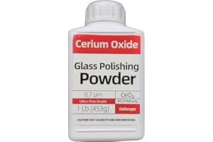 SAFECOPE 1LB (453g) 99.97% Cerium Oxide Glass Polishing Powder– Removes: Oil Films, Water Spots, Swirl Marks, Wiper Streaks, Removes Fine Scratches & Deep-Cleans Glass Surfaces. （0.7 µm Ultra-Fine Abrasive）