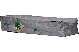Mehr Garten Abdeckung Sonnenliege, 210x75x40 cm, grau, Oxford 600D Gewebe, Schutzhülle für Gartenliege wasserdicht, UV-beständig und wetterfest