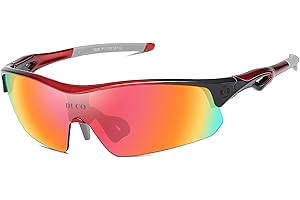 DUCO Polarized Sports Cycling Sunglasses for Men with 5 Interchangeable Lenses for Running Golf Fishing Hiking Baseball 0020