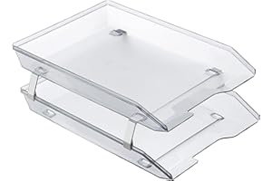 Acrimet Facility Bac à Courrier à 2 Niveaux/Charge Frontal A4, Organiseur de Bureau, en Plastique (Couleur Transparent Cristal)