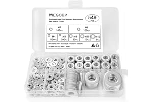 REGIS Stainless Steel Flat Washers A2-304 V2A – Assorted Metal Washers for Screws, Bolts & Nuts (549, M3M4M5M6M8M10M12)