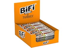 ‎BIFI BiFi Turkey Sticks - 24er Pack (24 x 20g) - Pute Wurst Snack To Go - Luftgetrocknet Fleisch & Wurstwaren Paket - mit Pfeffer, Koriander und Knoblauch - Ideale Knabberbox - Wurstpaket