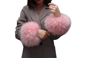 Asudaro Frauen Mädchen Herbst Winter Fell Pelz Armstulpen Stulpen Manschetten Fellstulpen Handschuhe Armband Pulswärmer Kunstfell Handschuhe Ärmel Manschette Bekleidungszubehör