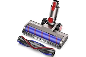 FLYLINKTECH Bürste kompatibel für Dyson V7, V8, V10, V11, V15 Staubsauger, Bürste mit 4-LED Scheinwerfern, Flexibler Rotation und 2 Ersatzrollen