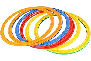BSTCAR Kids Speed Rings Set 28cm Throwing Ring Plastic Circle Jumping Hoops 10 Rings 10 Buckles for Kids for Indoor Outdoor Sport 28cm