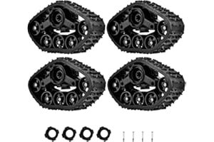 PLPLAAOO Lot de 4 Roues de Piste de Camion RC,Mise à Niveau du Pneu de Chenille en Caoutchouc de Roue de Voiture RC pour Camion Militaire WPL 1/16 RC, Accessoires de Voiture RC Mise à Niveau des pièces de