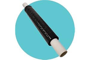 Triplast 2 Rolls x 400mm Extended Core Black Pallet Stretch Wrap | Extra Long Roll, 17mu Thick | Shrink Wrap, Cling Film, Plastic Wrap | Packaging for Removals, Industrial & Warehouse Use