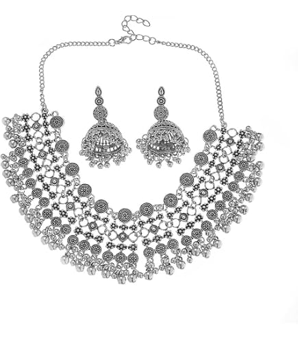 Danzatrice Del Ventre Costume Hifot Set 4 Gioielli Danza Del Ventre - Collana, Orecchini, Bracciale E Catena Per Capelli Set Gioielli Stile Bohémien - 4