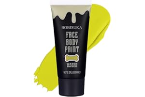 BOBISUKA Pittura per Viso Verde Chiaro Lavabile, Sicuro Body Painting Colori per Trucco Halloween, Mardi Gras, Baby Belly Paint, Trucco da Party