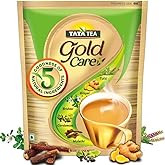 Tata Tea Gold Care 1kg, Rich in Taste, Goodness of Elaichi, Ginger, Tulsi, Brahmi & Mulethi, Black Tea, Loose Leaves