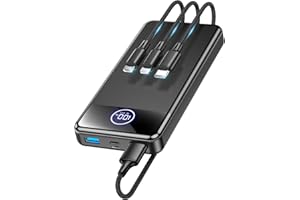 OHOVIV Power Bank Fast Charging 26800mAh,Portable Charger 22.5W Phone Battery Pack Attached USB-C/iOS/Micro-USB Cable, Powerbank for iPhone 17 16 15 14 13 Samsung, for Travel Camping Essentials