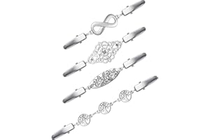 PATELAI 4 Stück Vintage Cardigan Clips für Frauen Pullover Clips Brosche Antik Schal Clips Strickjacke Clips Kette Kragen Clips Verschluss für Kragen Umhang Schals Mantel